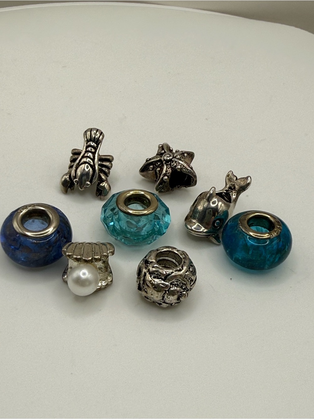 IN the Deep Blue SEA Sterling & SP Charms & Beads! Bargain Priced! ALL 4 $35!